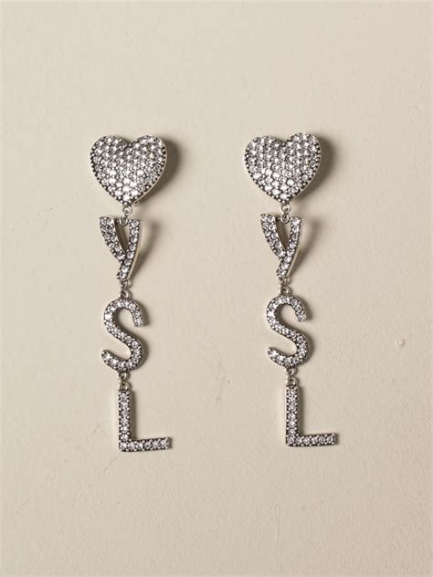 Opyum heart earrings in metal and crystal 